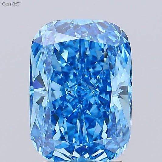 2.64ct Cushion modified Lab Grown Diamond (Colour Fancy Vivid Blue, Clarity VVS2, IGI Certified)