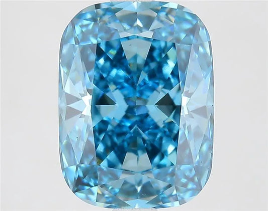 2.82ct Cushion modified Lab Grown Diamond (Colour Fancy Vivid Blue, Clarity VS1, IGI Certified)