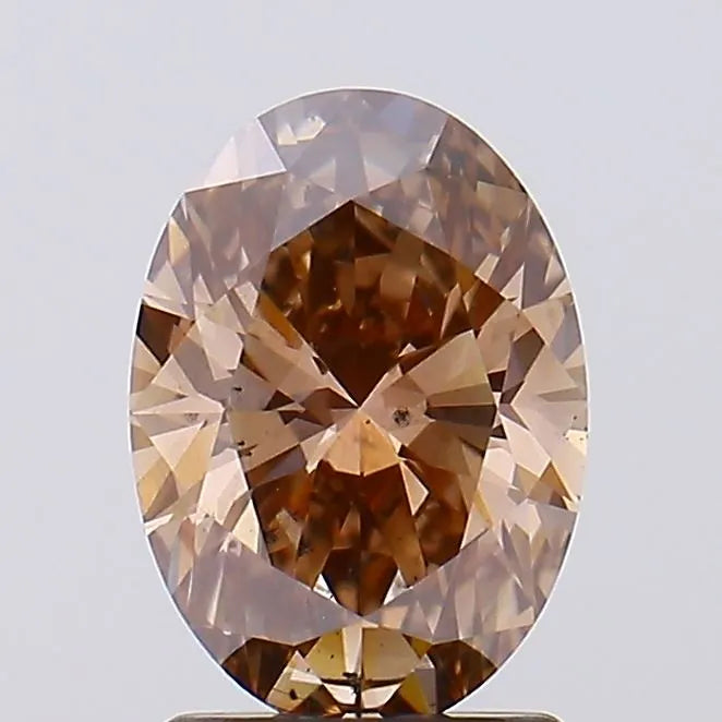 1.70ct Oval Lab Grown Diamond (Colour Fancy Brown, Clarity SI1, IGI Certified)