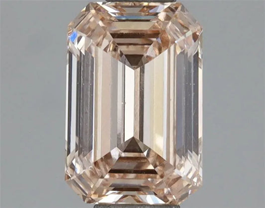 1.01ct Emerald Lab Grown Diamond (Colour Fancy Orangey Pink, Clarity VS1, IGI Certified)