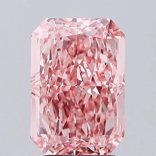 3.59ct Radiant Lab Grown Diamond (Colour Fancy Vivid Pink, Clarity VS1, IGI Certified)