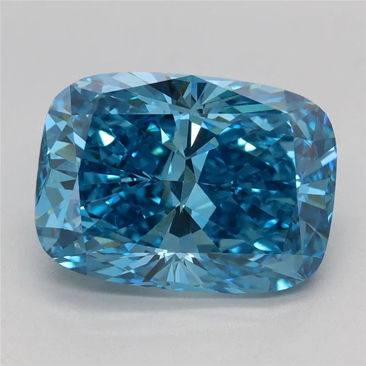 3.00ct Cushion modified Lab Grown Diamond (Colour Fancy Vivid Blue, Clarity VS1, IGI Certified)