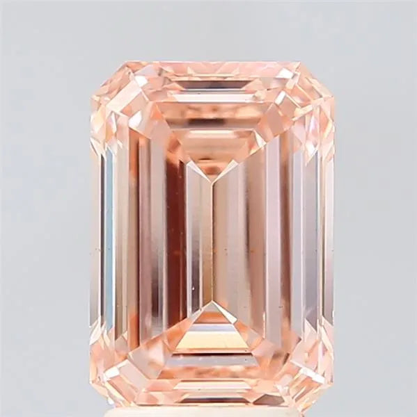 3.00ct Emerald Lab Grown Diamond (Colour Fancy Light Orangey Brown, Clarity VS1, IGI Certified)
