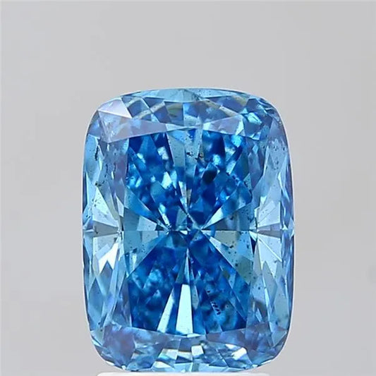 3.02ct Cushion modified Lab Grown Diamond (Colour Fancy Vivid Blue, Clarity SI1, IGI Certified)