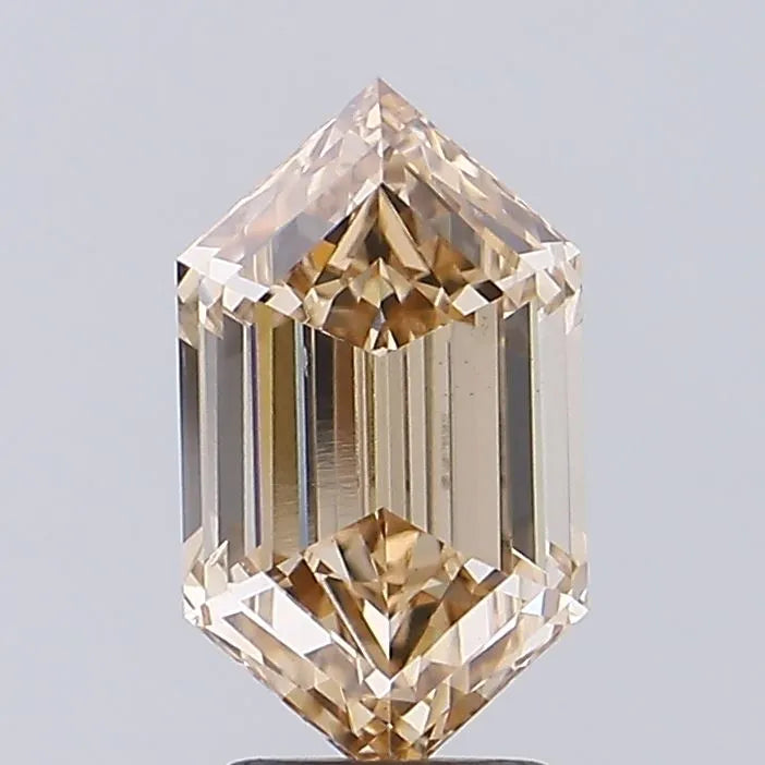3.02ct Hexagonal Lab Grown Diamond (Colour Fancy Light Brown, Clarity VS1, IGI Certified)