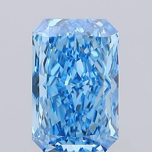 3.03ct Radiant Lab Grown Diamond (Colour Fancy Vivid Blue, Clarity VVS2, IGI Certified)
