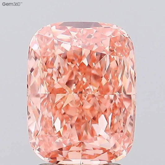 3.06ct Cushion modified Lab Grown Diamond (Colour Fancy Vivid Orangey Pink, Clarity VVS2, IGI Certified)