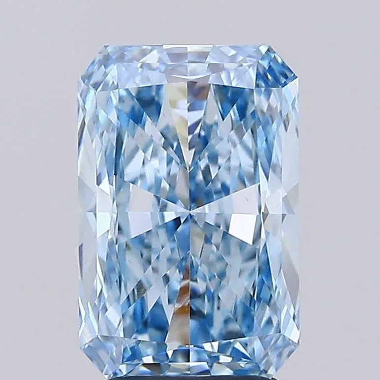 3.15ct Radiant Lab Grown Diamond (Colour Fancy Vivid Blue, Clarity VVS2, IGI Certified)