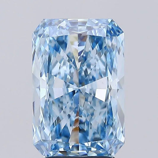 3.15ct Radiant Lab Grown Diamond (Colour Fancy Vivid Blue, Clarity VVS2, IGI Certified)