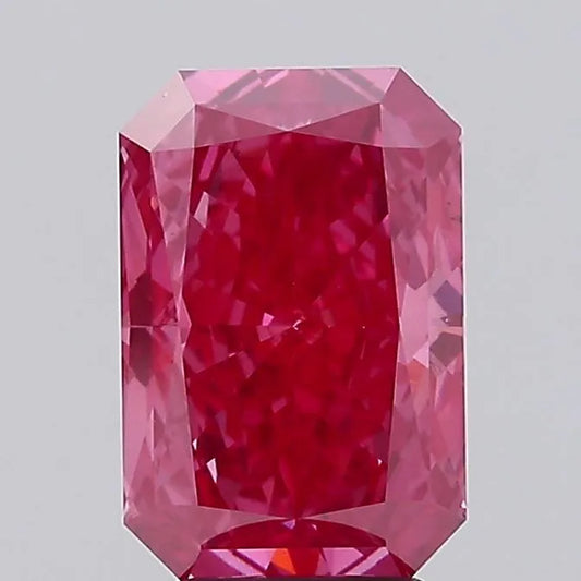 3.29ct Radiant Lab Grown Diamond (Colour Fancy Vivid Red, Clarity VS2, IGI Certified)