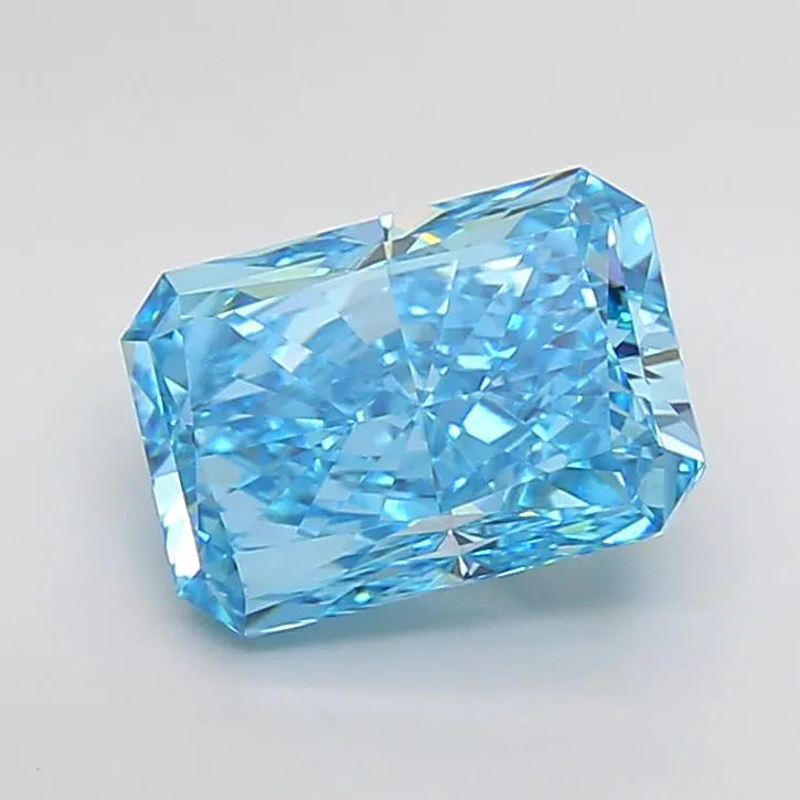 3.50ct Radiant Lab Grown Diamond (Colour Fancy Vivid Blue, Clarity VVS2, IGI Certified)