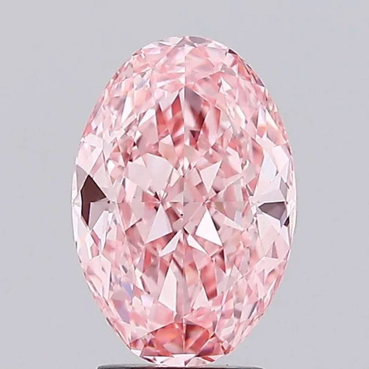 3.56ct Oval Lab Grown Diamond (Colour Fancy Vivid Pink, Clarity VS2, IGI Certified)