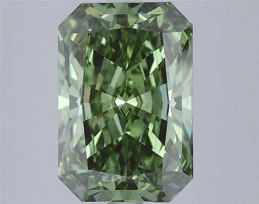 3.77ct Radiant Lab Grown Diamond (Colour Fancy Vivid Green, Clarity VS2, IGI Certified)