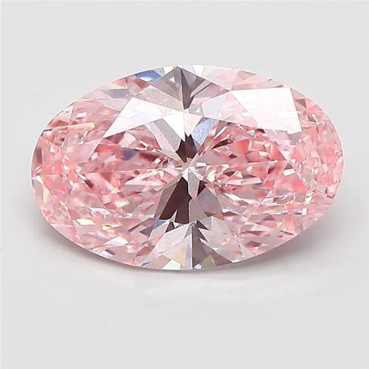 4.02ct Oval Lab Grown Diamond (Colour Fancy Vivid Pink, Clarity VS2, IGI Certified)