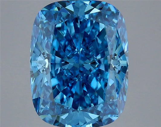 4.04ct Cushion modified Lab Grown Diamond (Colour Fancy Vivid Blue, Clarity VVS2, IGI Certified)