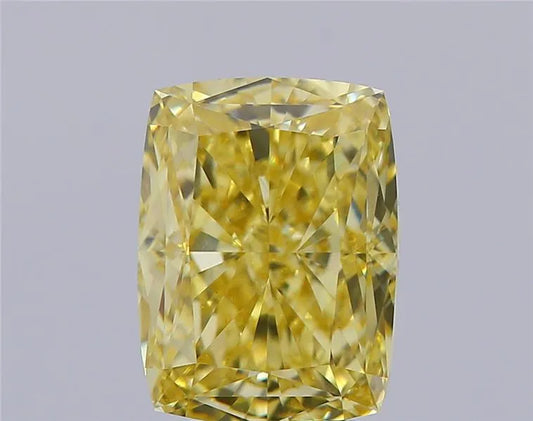 4.06ct Cushion modified Lab Grown Diamond (Colour Fancy Intense Yellow, Clarity VS1, IGI Certified)