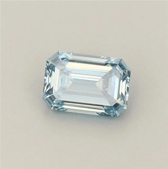 0.39ct Emerald Lab Grown Diamond (Colour Fancy Vivid Blue, Clarity VVS2, IGI Certified)