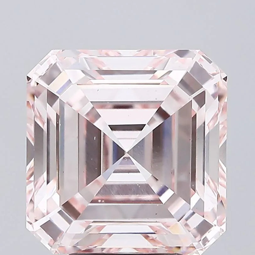 6.02ct Asscher Lab Grown Diamond (Colour Fancy Light Pink, Clarity VS1, IGI Certified)