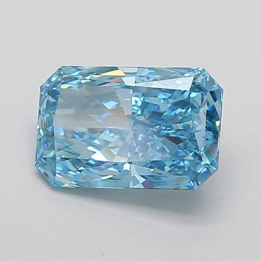 3.51ct Radiant Lab Grown Diamond (Colour Fancy Vivid Blue, Clarity VS1, IGI Certified)